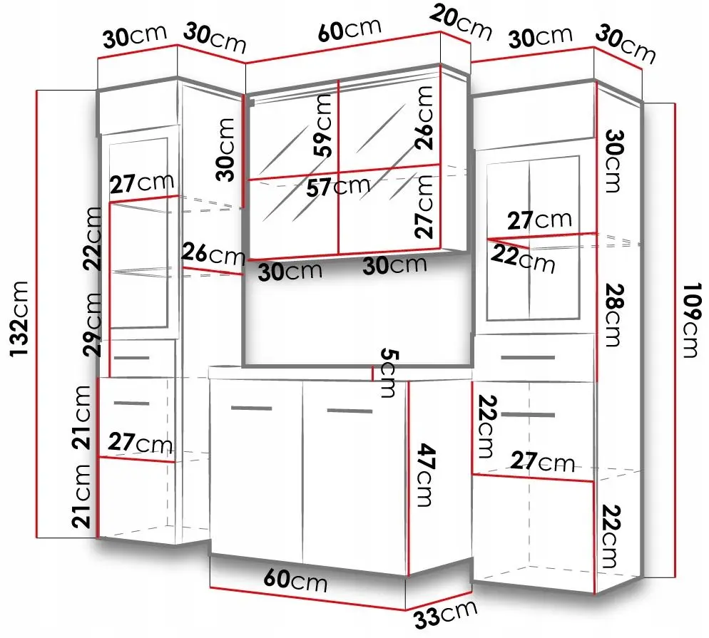 Set de mobila Mirjan24 Holly/Udine II With Sink (White/White Gloss)