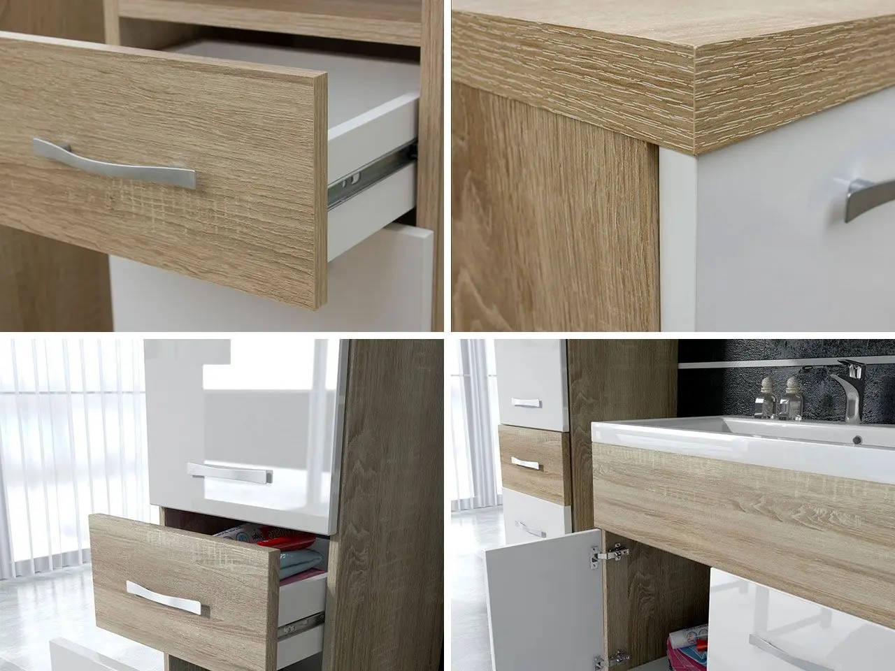 Set de mobila Mirjan24 Lumia/Alba (Wotan Oak/White Gloss) - 5