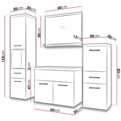 Set de mobila Mirjan24 Lumia/Alba (Wotan Oak/White Gloss) Thumb
