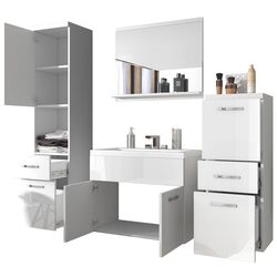 Set de mobila Mirjan24 Lumia/Alba (Wotan Oak/White Gloss) Thumb