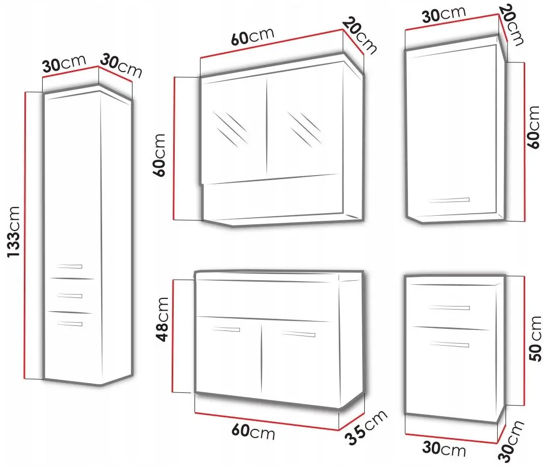 Set de mobila Mirjan24 Lumia/Bella II (White/White Gloss)