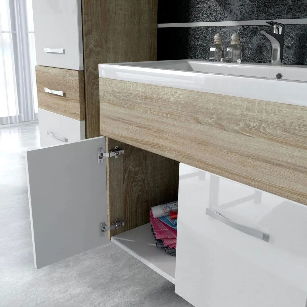 Set de mobila Mirjan24 Lumia/Bella II With Sink (White/White Gloss) - 3