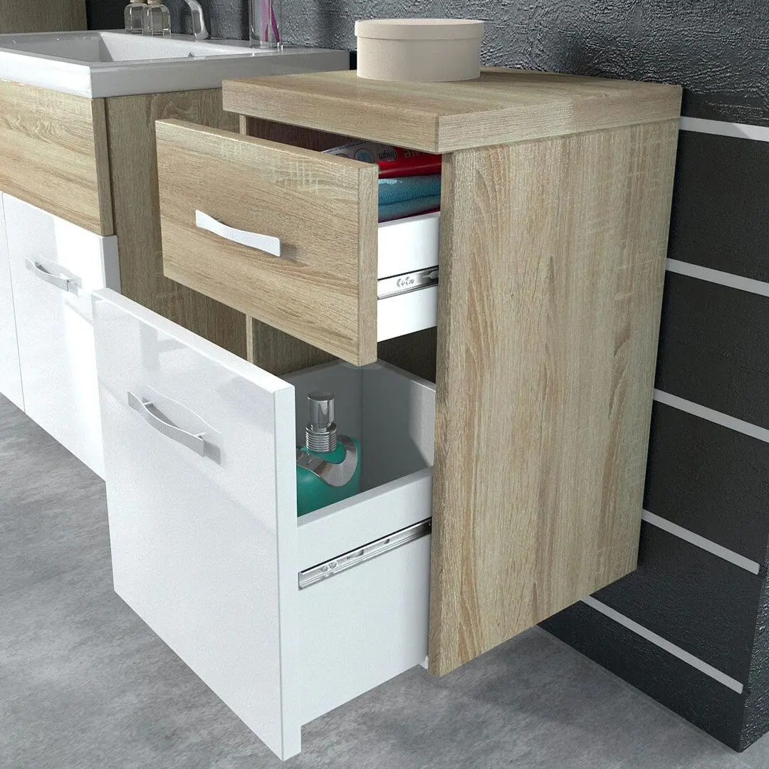 Set de mobila Mirjan24 Lumia/Bella II With Sink (White/White Gloss) - 12