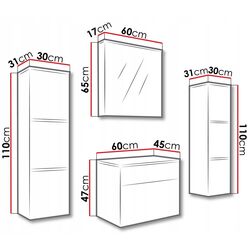 Комплект мебели Mirjan24 Mandy/Porto With Sink (White/White Gloss) Thumb