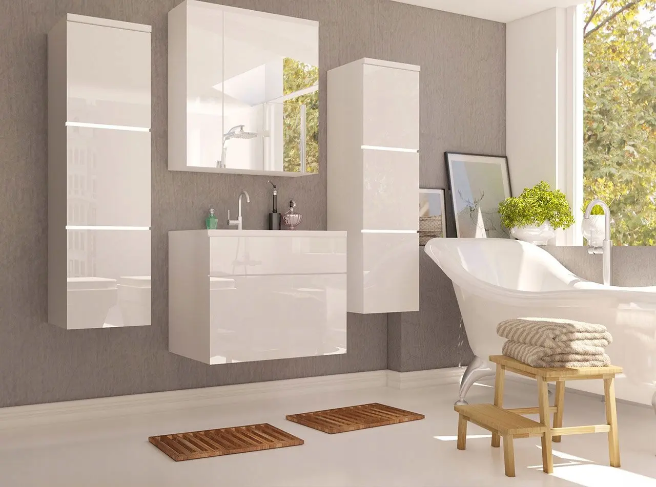 Комплект мебели Mirjan24 Mandy/Porto With Sink (White/White Gloss) - 4