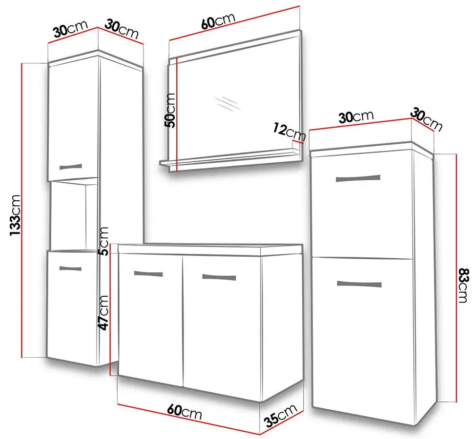 Set de mobila Mirjan24 Megi/Malo I (Bodega Dark)
