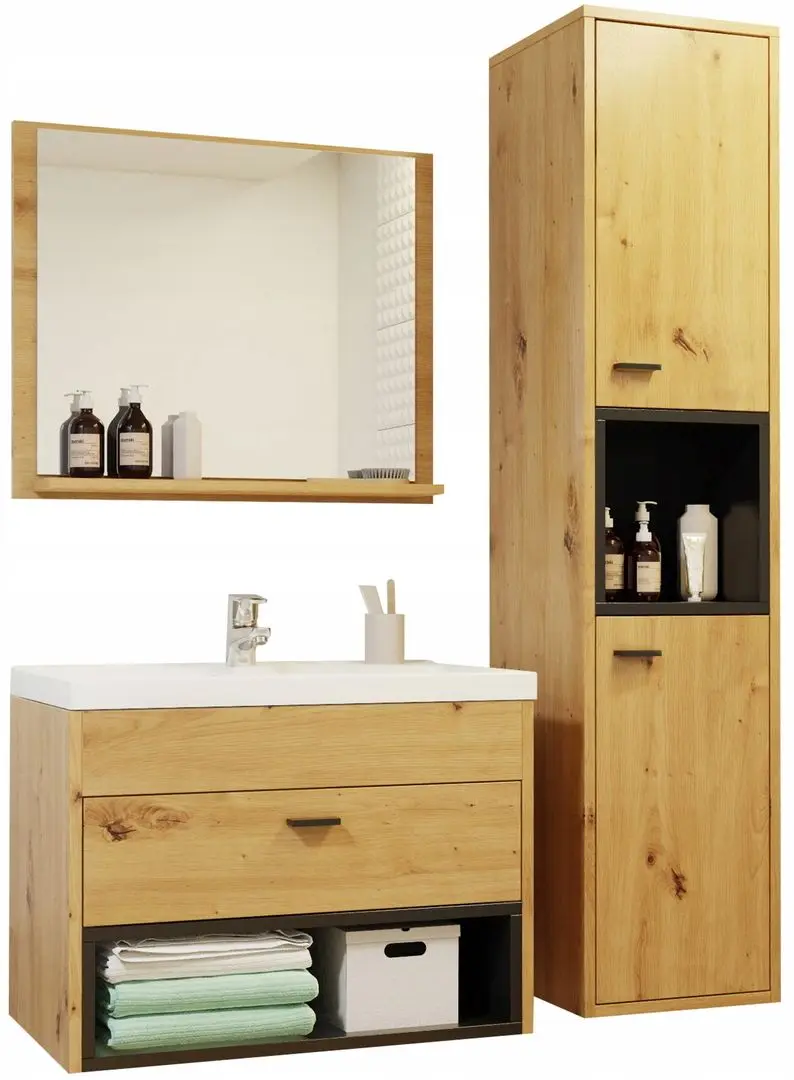 Set de mobila Mirjan24 Olier I (Artisan Oak/Black)