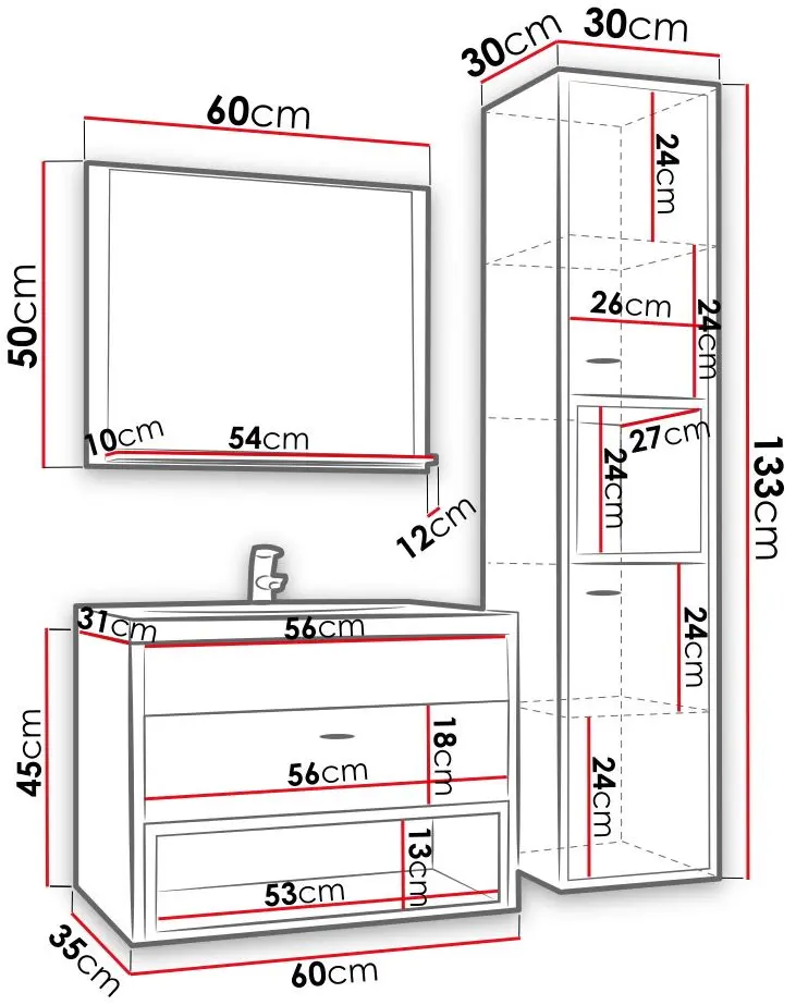 Set de mobila Mirjan24 Olier I With Sink (Artisan Oak/Black) - 6