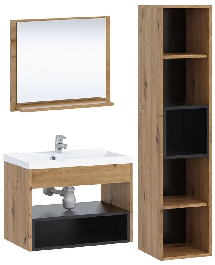 Set de mobila Mirjan24 Olier I With Sink (Artisan Oak/Black) - 7