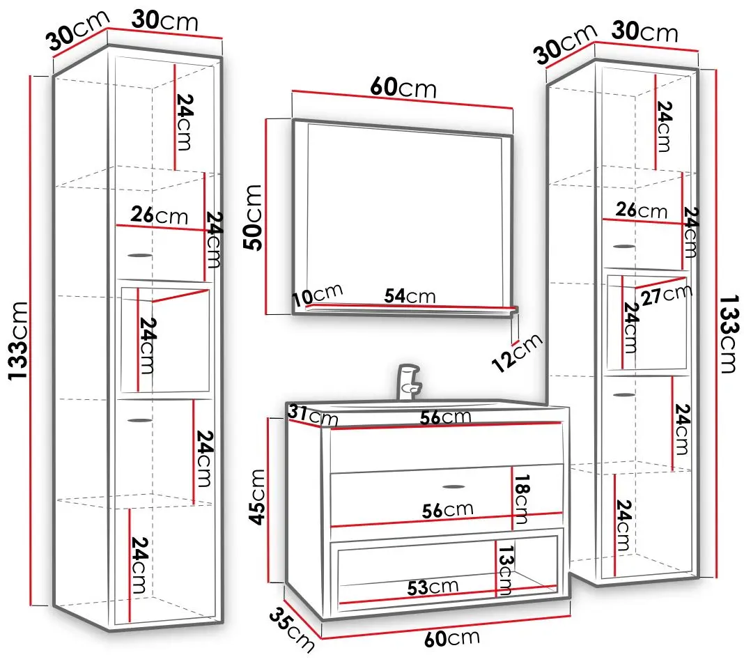 Set de mobila Mirjan24 Olier II (White/Artisan Oak) - 3