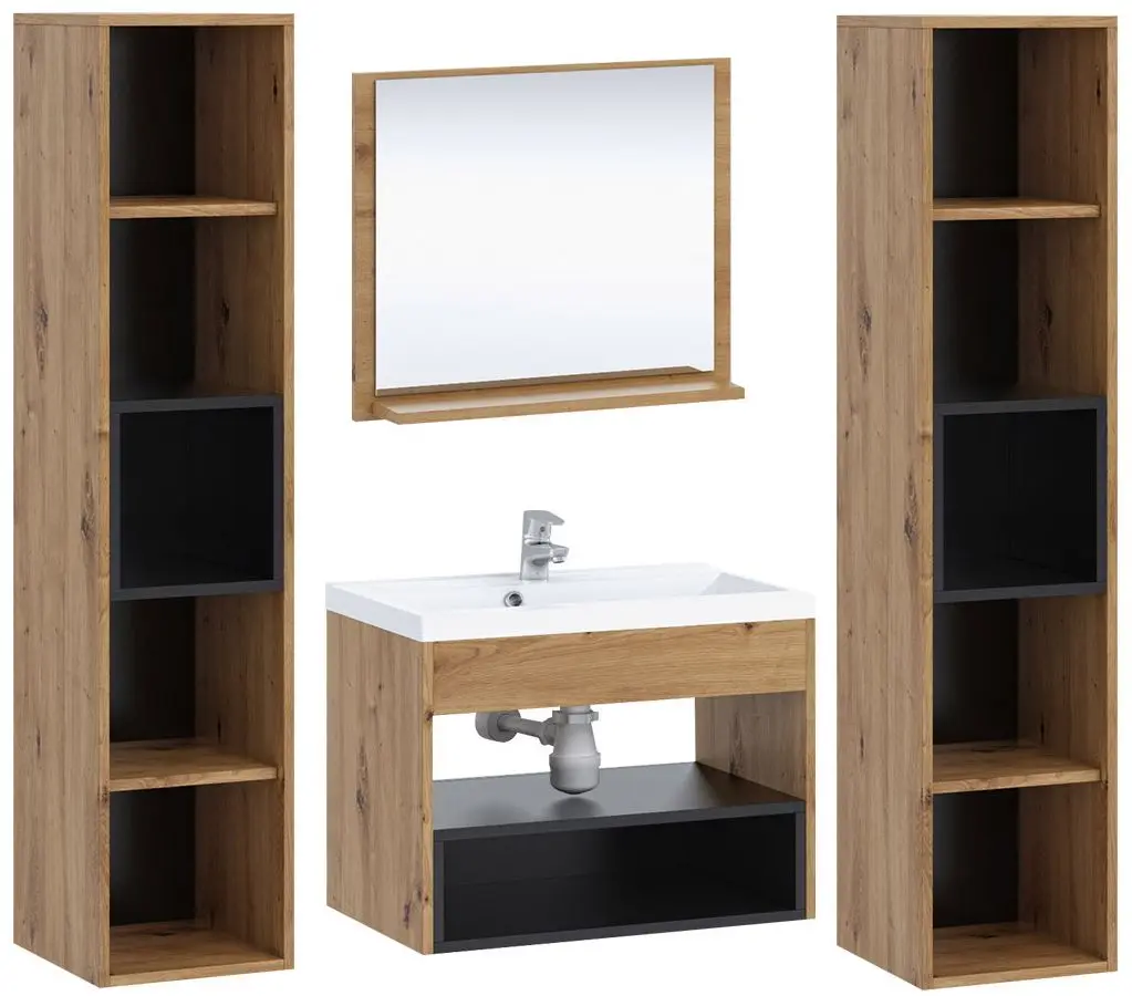 Set de mobila Mirjan24 Olier II With Sink (White/Artisan Oak)