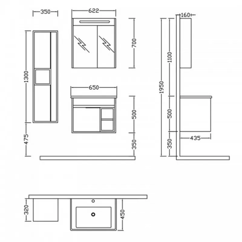 Комплект мебели Nplus Accent 65 (White) - 3