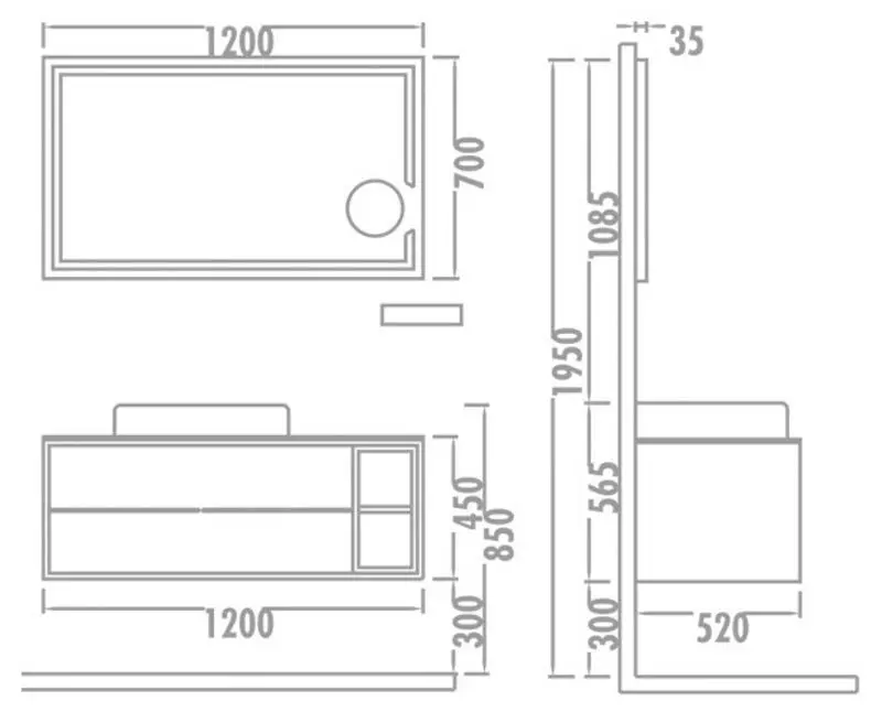 Комплект мебели Nplus Elantra 123 (White/Matt Anthracite) - 2
