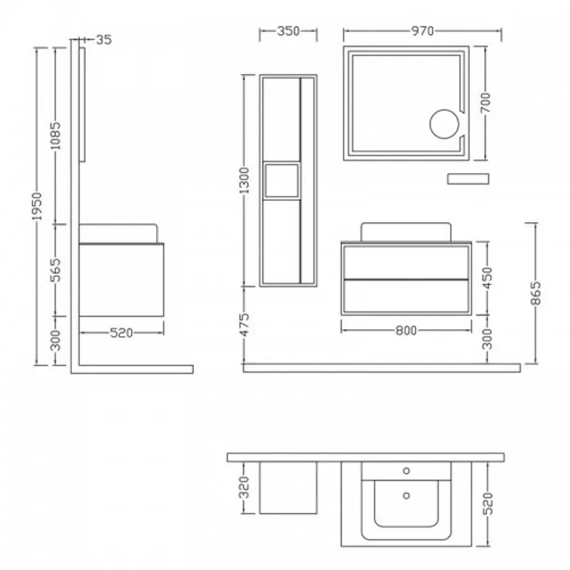 Комплект мебели Nplus Elantra 80 (White) - 4