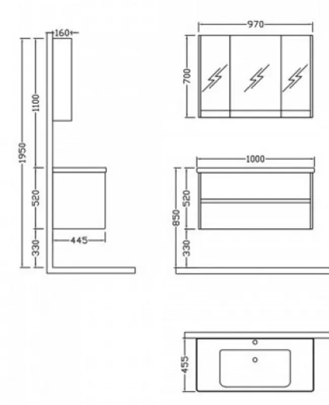 Set de mobila Nplus Jetta 100 (Antique Dark) - 2
