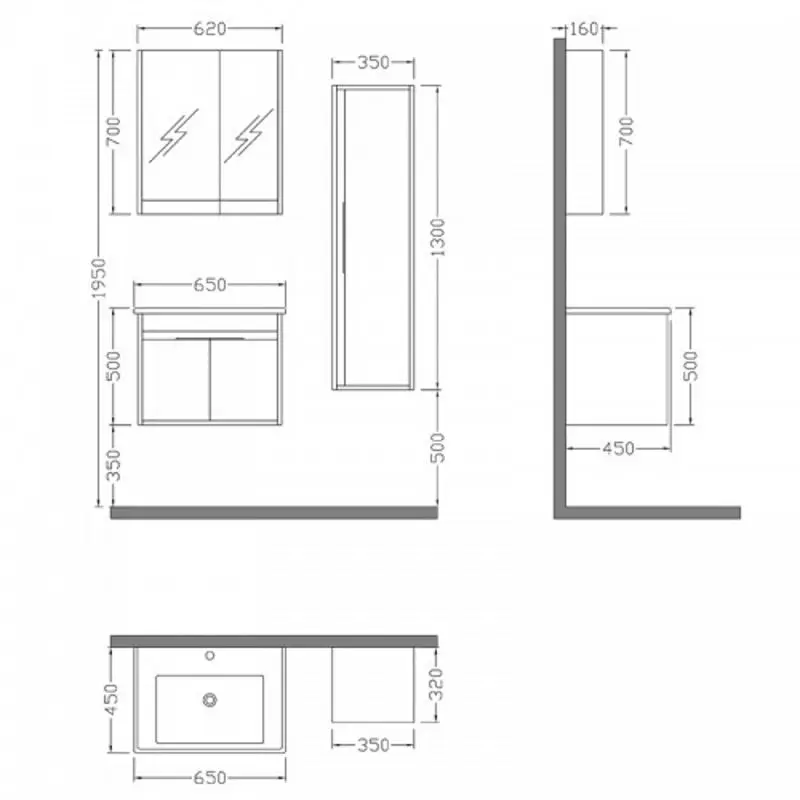 Комплект мебели Nplus Kona Plus 55 (White) - 2