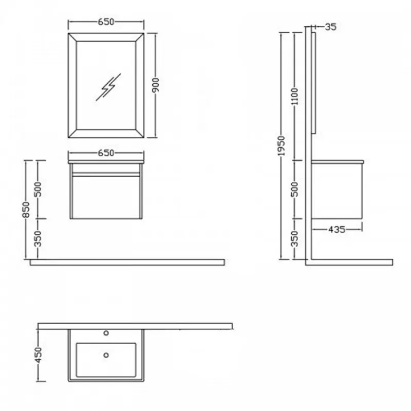 Set de mobila Nplus Octavia 65 (White) - 3