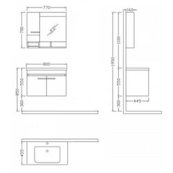Комплект мебели Nplus Storm 80 (White) Thumb