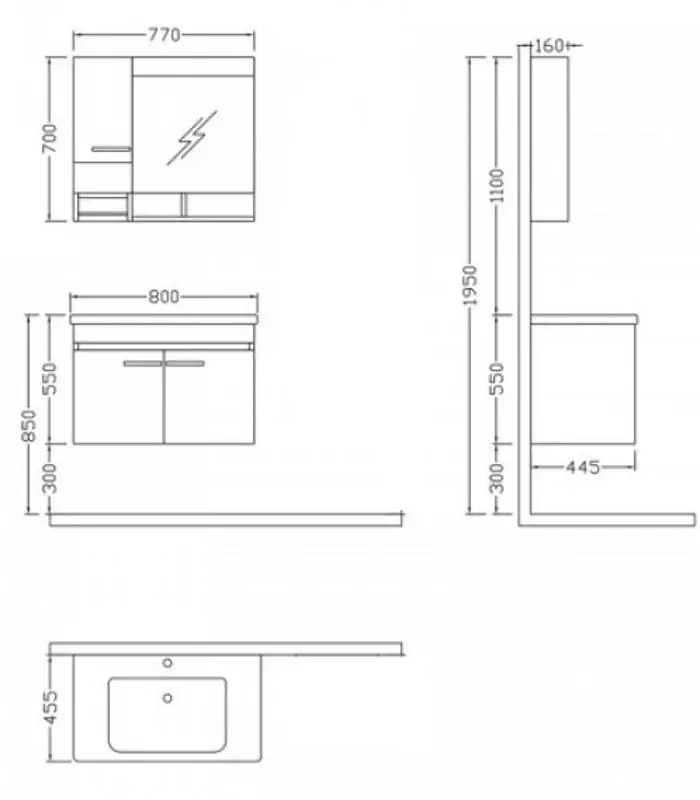 Комплект мебели Nplus Storm 80 (White) - 2
