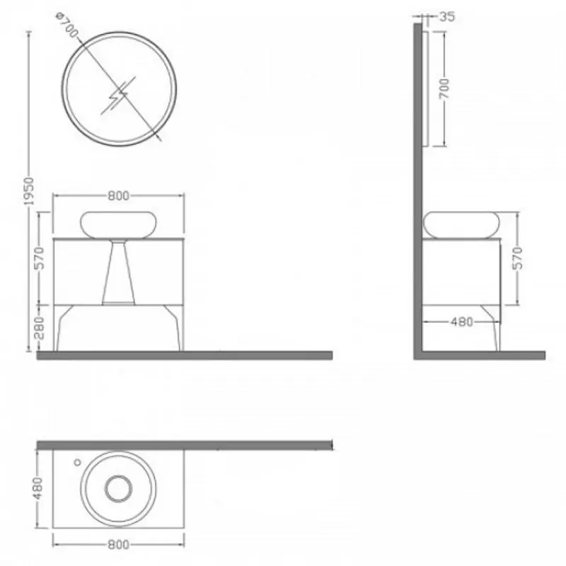 Set de mobila Nplus Tucson 80 (Caramel) - 3