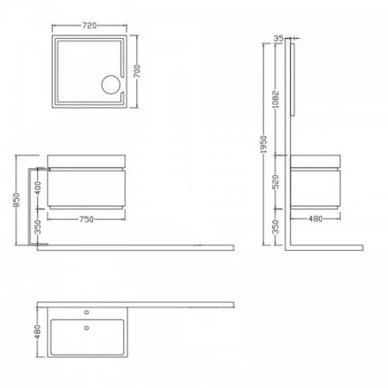Комплект мебели Nplus Omega 75 (White) - 4