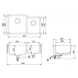 Chiuveta Aquasanita Arca SQA230LAW/SQA230RAW (Black Metallic) Thumb