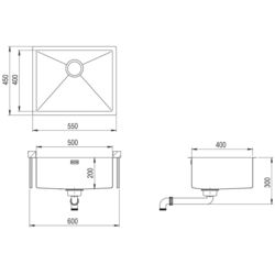 Chiuveta Aquasanita Dera DER100L-T (Graphite) Thumb
