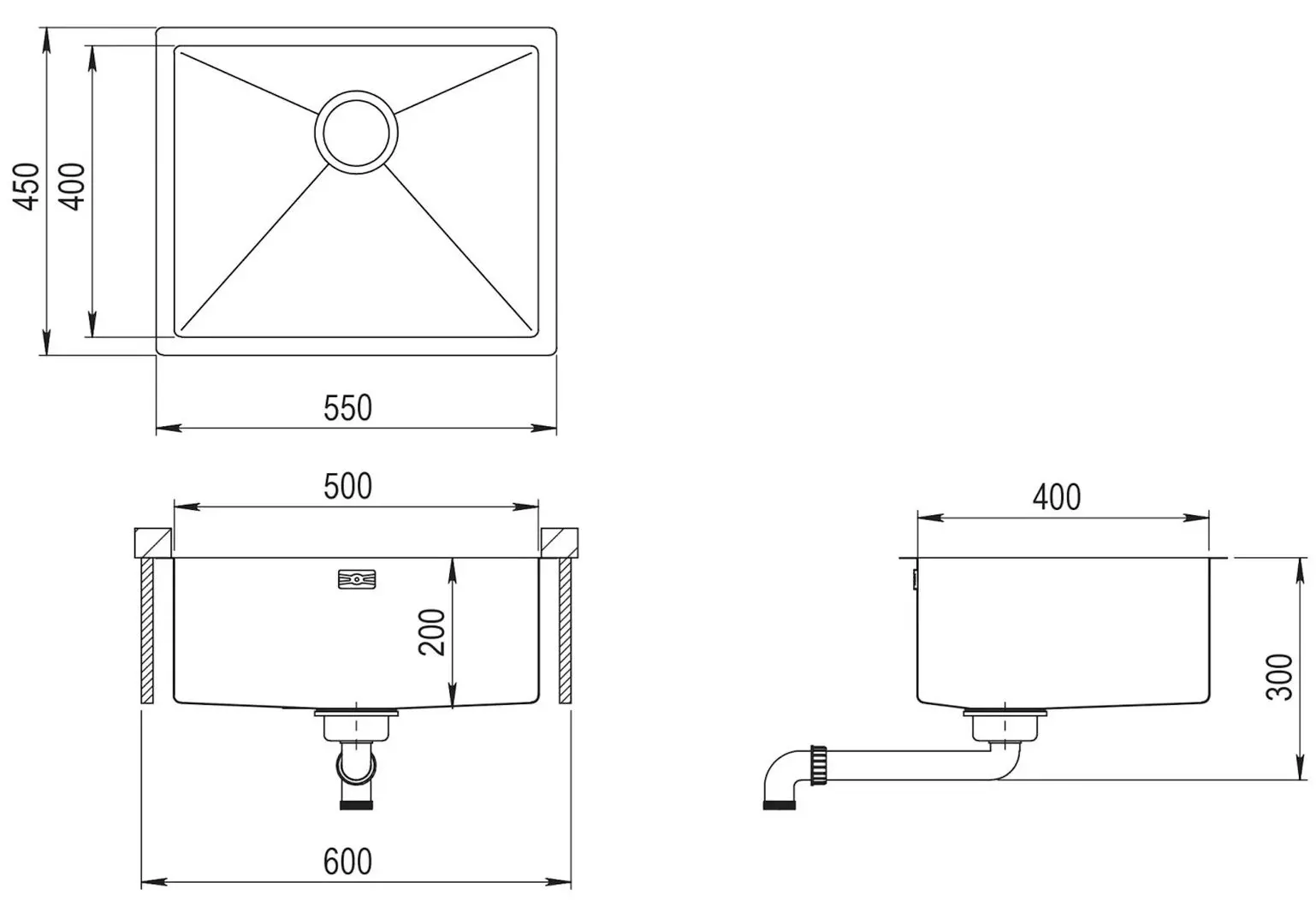Chiuveta Aquasanita Dera DER100L-T (Graphite)