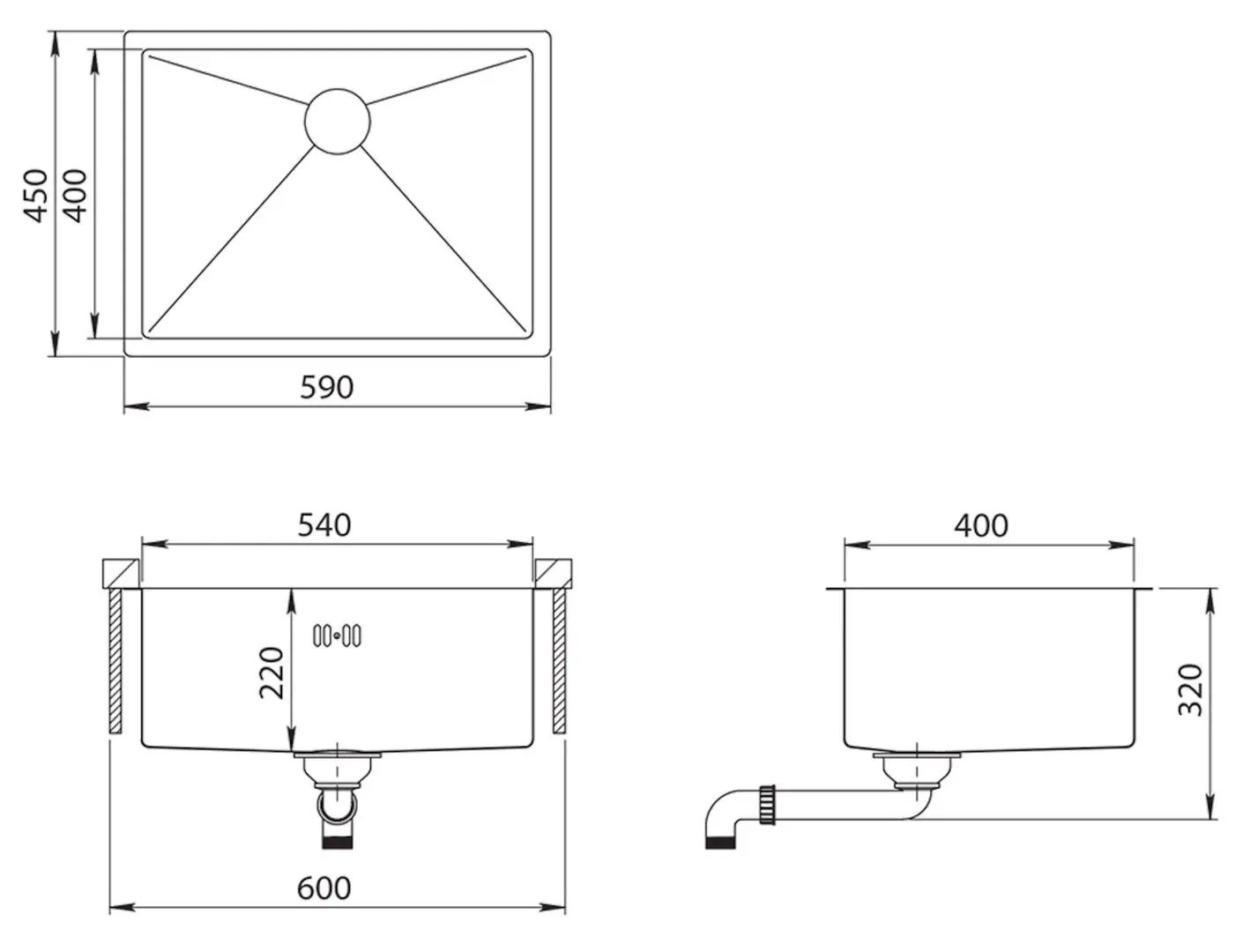 Кухонная мойка Aquasanita Enna ENN 100L (Inox)