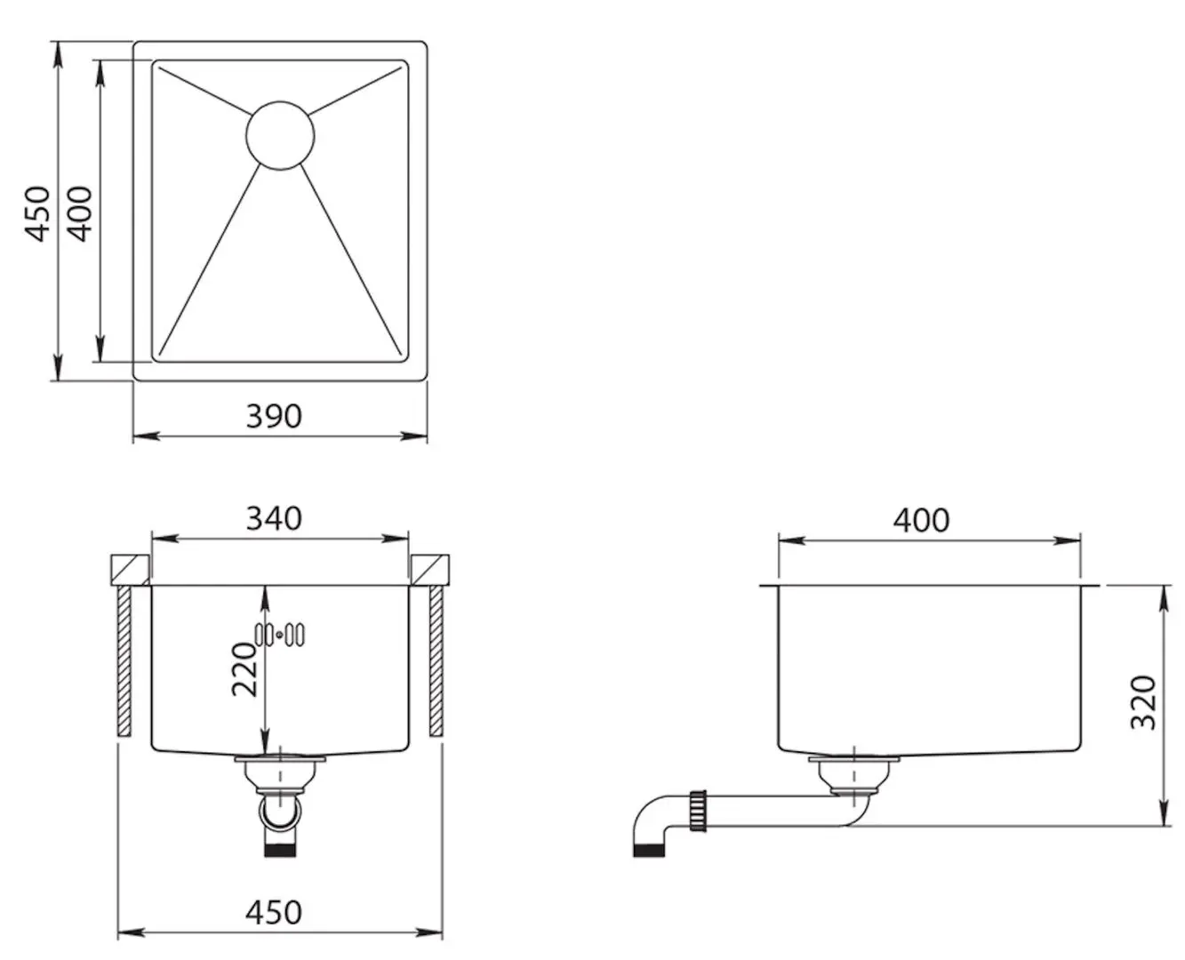 Кухонная мойка Aquasanita Enna ENN 100M (Inox)
