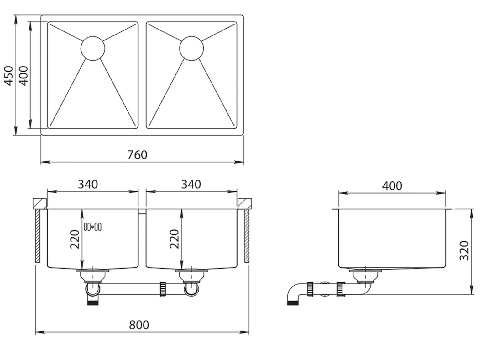 Кухонная мойка Aquasanita Enna ENN 200L (Inox)