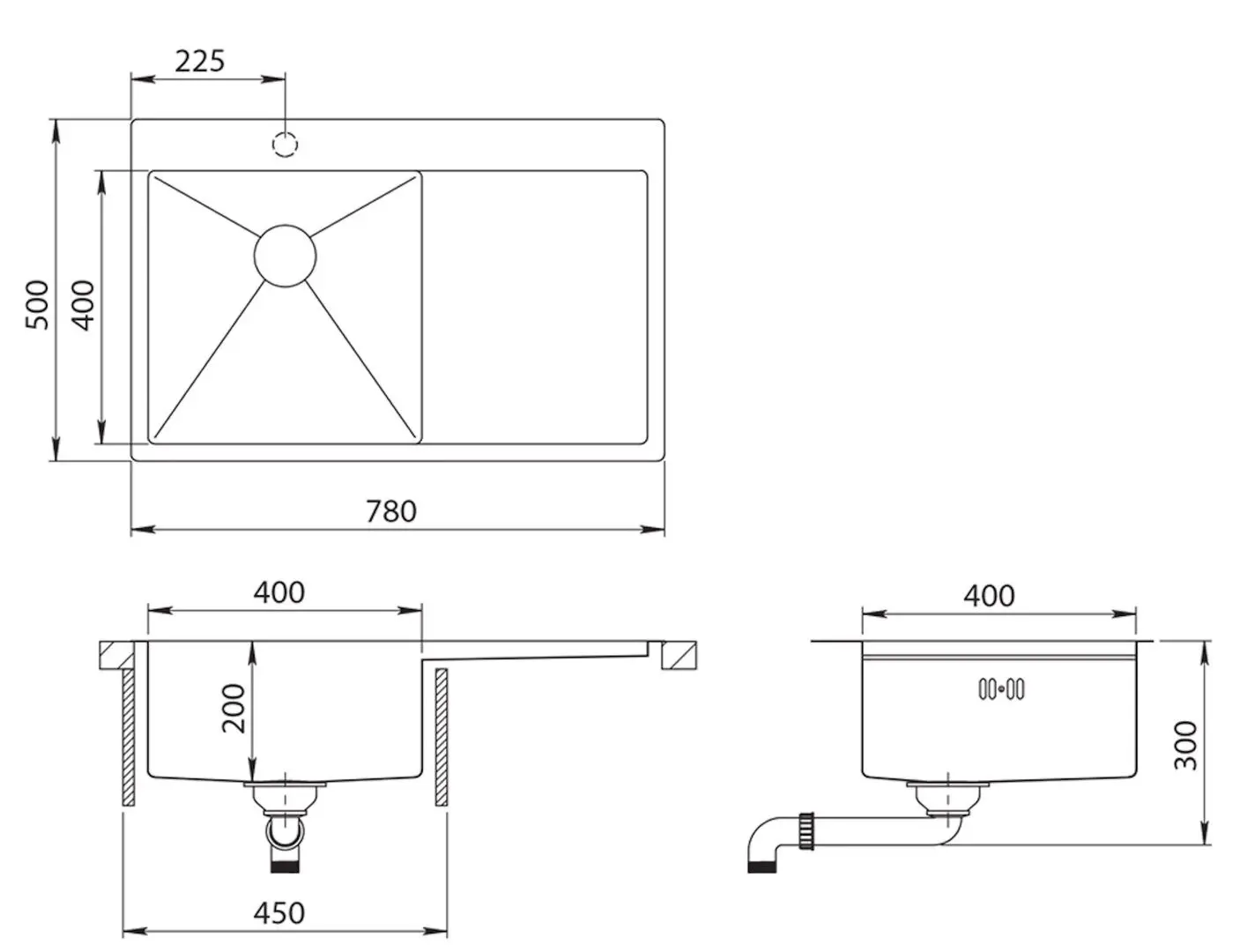 Кухонная мойка Aquasanita Luna Lun 101N-L (Inox)