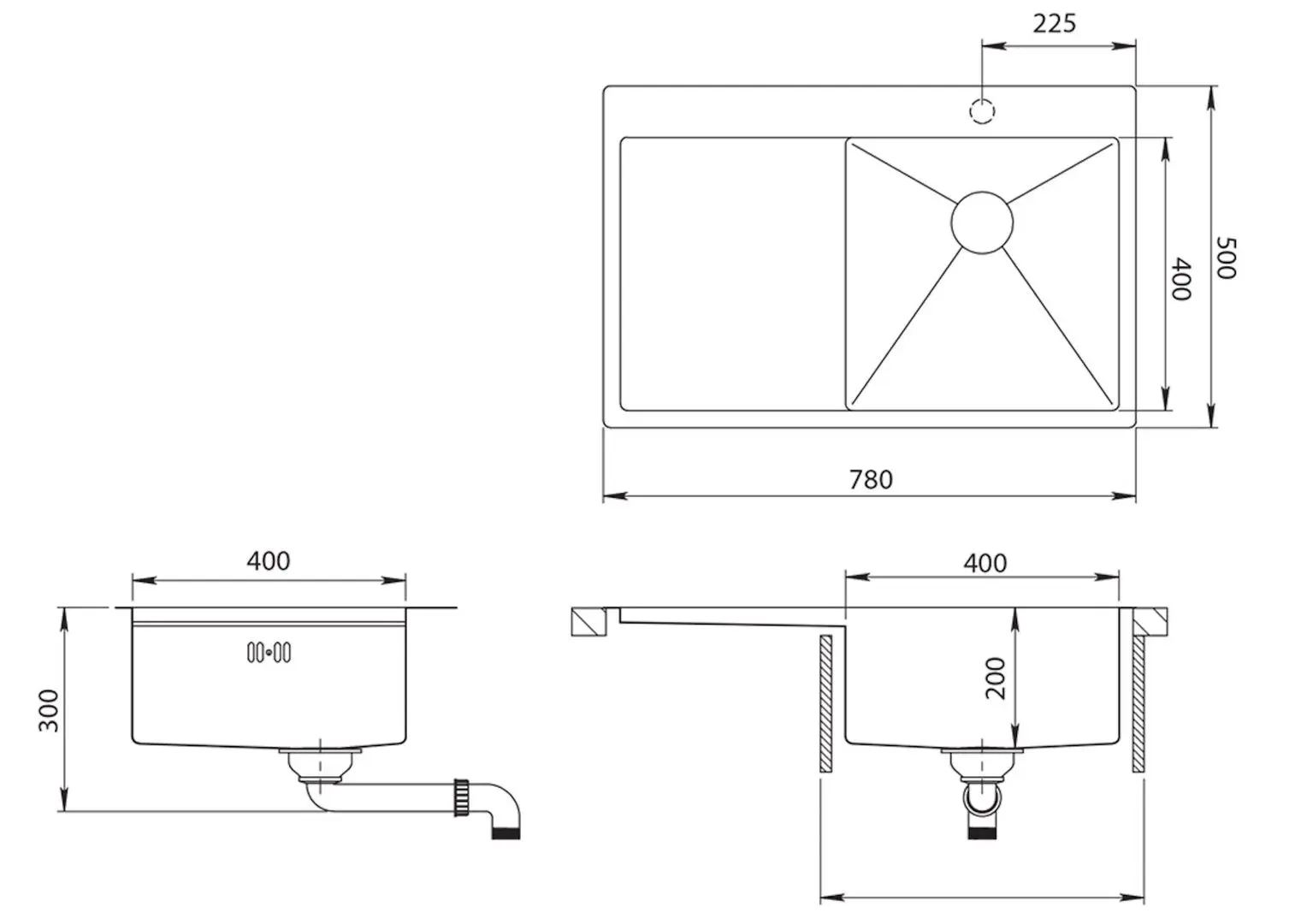 Кухонная мойка Aquasanita Luna Lun 101N-R (Inox)