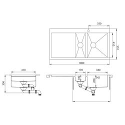 Chiuveta Aquasanita Luna Lun 151M-R (Inox) Thumb