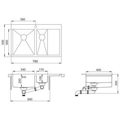 Chiuveta Aquasanita Luna Lun 151N-L (Inox) Thumb