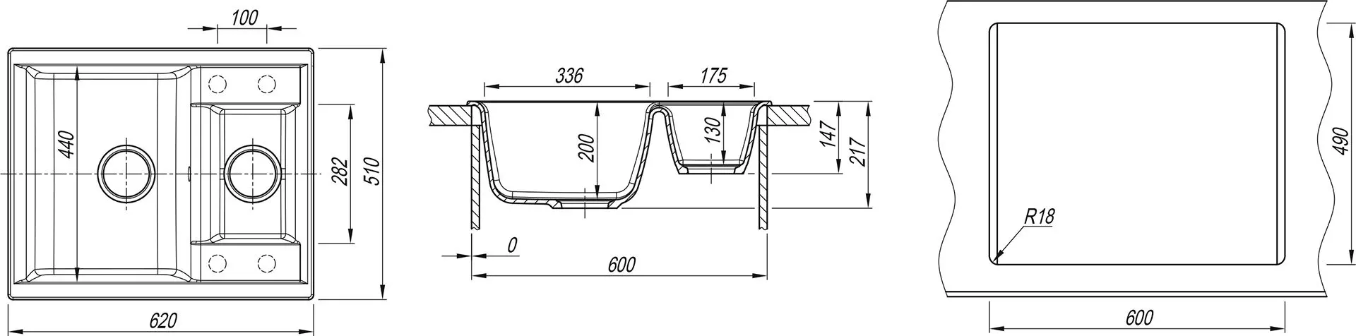 Chiuveta Dr.Gans Astra 620К (Graphite) - 3