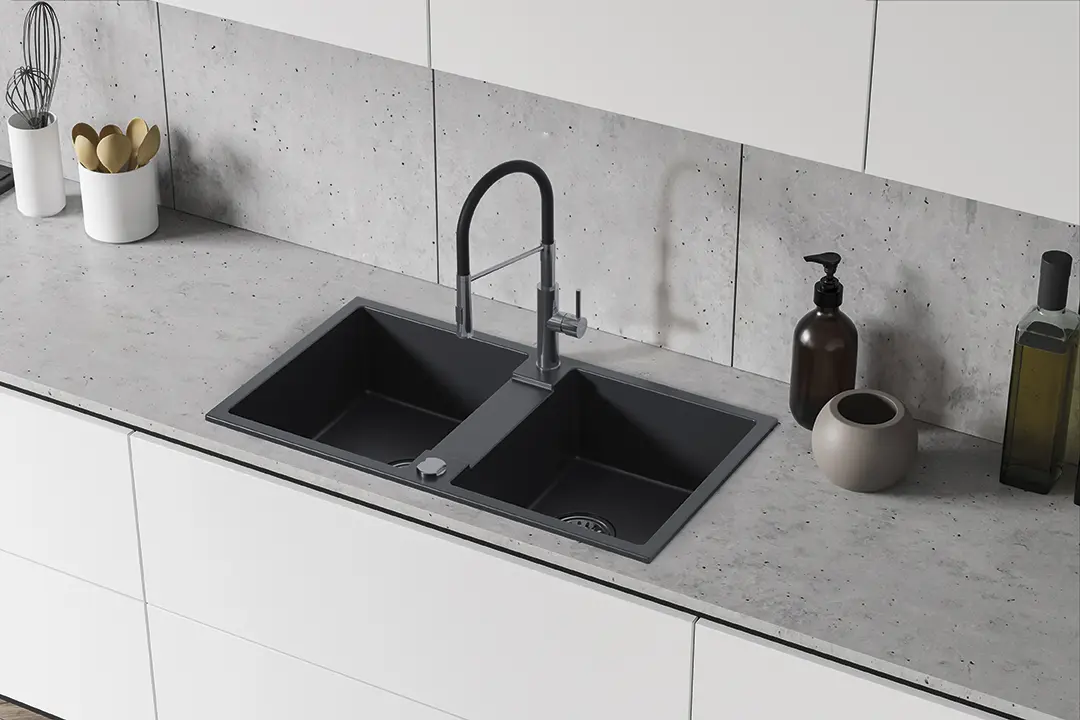 Chiuveta Backer Nona Duo 80x44 (Black)