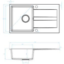 Chiuveta Backer Nona Wing 76x44 (Black) Thumb