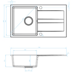 Chiuveta Backer Nona Wing 76x44 (Grey) Thumb