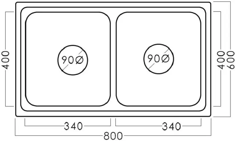 Chiuveta Becky 60 80/20 0.6 BK EPL (Inox)