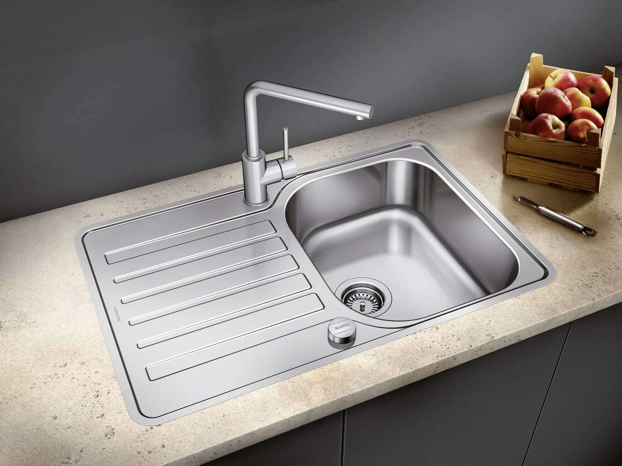 Chiuveta de bucatarie Blanco Lantos 45 S-IF (Brushed Inox) - 2