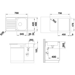 Chiuveta de bucatarie Blanco Lantos 45 S-IF (Brushed Inox) Thumb