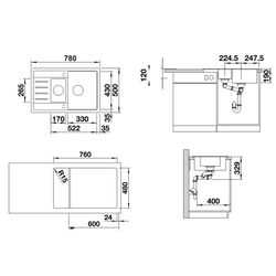 Chiuveta Blanco Legra 6S Compact 521303 (Alumetalic) Thumb