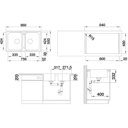Chiuveta Blanco Lemis 8-IF 523039 (Inox) Thumb