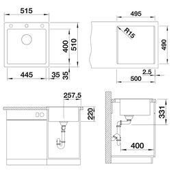 Кухонная мойка Blanco Pleon 5 521675 (Truffle) Thumb