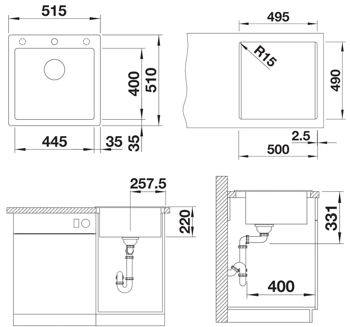 Кухонная мойка Blanco Pleon 5 521675 (Truffle)