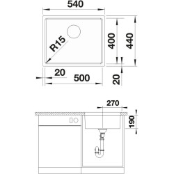 Кухонная мойка Blanco Quato 500-U 528230 (Inox) Thumb