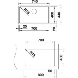 Кухонная мойка Blanco Quato 700-U 528231 (Inox) Thumb