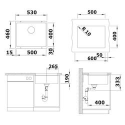 Chiuveta Blanco Rotan 500-U 523075 (Anthracite) Thumb
