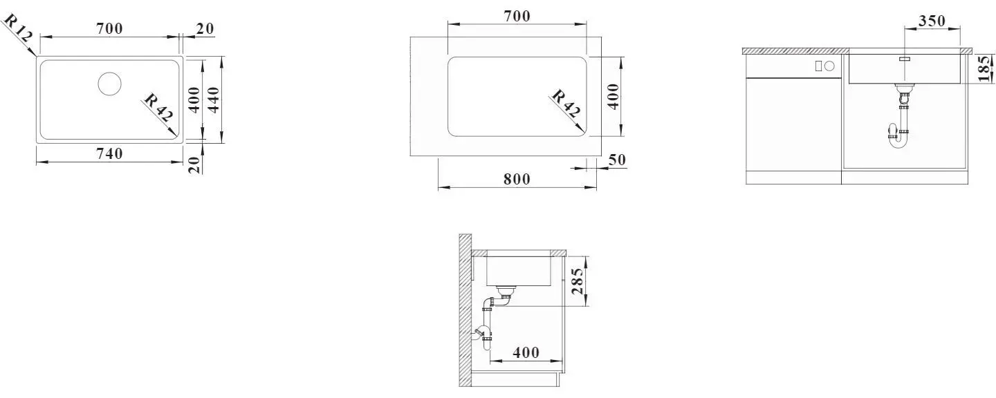 Chiuveta Blanco Solis 700-U 526125 (Inox) - 3
